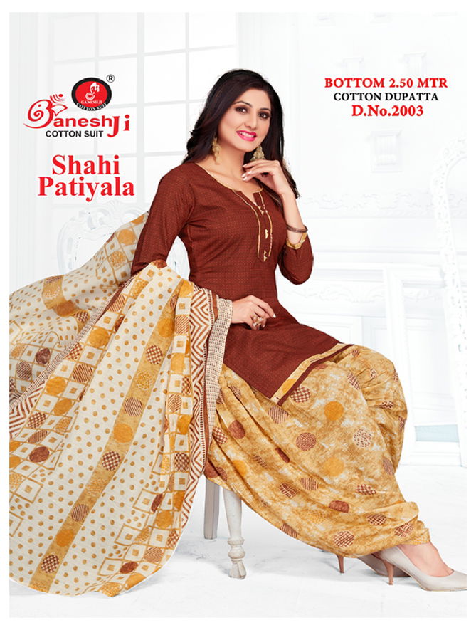 Shahi Patiyala Vol 2 By Ganeshji Printed Cotton Dress Materials
